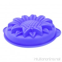 X-Haibei Sunflower Round Jello Cake Mousse Pan Chocolate Pizza Bakeware Silicone Shallow Mold - B0177Q2HGY